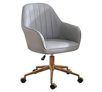YCVAWEOD PU Cuero de Espalda Baja Silla de Escritorio Giratorio Ejecutivo Silla de tareas giratorias de Base de Oro con Apoyo Lumbar, Silla de Oficina tapizada, fácil de clgtin LWX