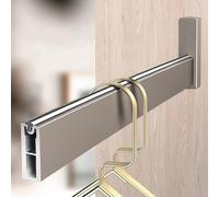 YCVAWEOD Rack de Ropa Cuadrada Resistente 130 cm (51 1/8 ") Sistema de Ropa Nizer de Acabado de champán para el Armario Extra Colgante para un Almacenamiento eficiente de Prendas LWX