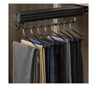 YCVAWEOD Raqueta de colgilla de Ropa de Armario, Varilla de Armario Extractor, riel de Ropa de Armario, Estante de Organizador de Armario para Pantalones y Abrigo, negro-25.5x7.5x11cm LWX