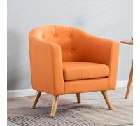 YCVAWEOD Silla de Acento Moderna de Mediados de Siglo, sillas de Tela para la Sala de Estar tapizado de sillón con Almohada para Dormitorio, apartamento, Estudio, Oficina, Sala de Espera Naranja LWX