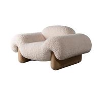YCVAWEOD Silla de Acento Moderna, Silla Armada de Tela cómoda sillón tapizado, Teddy 3D Rizado, sillón de Tela de Cordero, para Dormitorio de Sala de Estar, Oficina A-140x107x72cm LWX