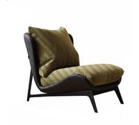 YCVAWEOD Silla de Acento Moderno de Mediados de Siglo, sillón de sofá de Franela Suave Silla de Lectura con Pierna de Metal para Sala de Estar Dormitorio Oficina marrón LWX