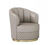 YCVAWEOD Silla de Barril Giratorio, cómoda Silla giratoria de 360 Grados para Sala de Estar/Dormitorio/Sala de Espera/Oficina marrón LWX