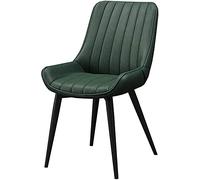 YCVAWEOD Silla de Comedor de Cuero PU Impermeable piernas de Metal Negro Elegante diseño Moderno de tapicería Verde para el hogar y la Oficina cómoda solución de Asientos LWX