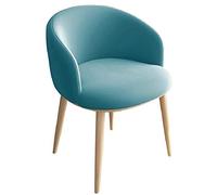 YCVAWEOD Silla de Comedor de Terciopelo Moderno con Patas de Metal de Madera de Madera Asiento y Respaldo de Tela Suave y Respaldo de Acento Azul para el hogar y la Oficina LWX