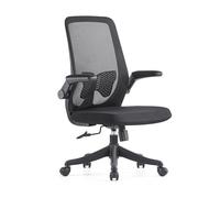 YCVAWEOD Silla de computadora de Silla de Malla Transpirable con Soporte Lumbar Mejorado y reposabrazos volteados Que Pueden Girar 360 ° Negro 22.0in*22.0in*42.1in LWX