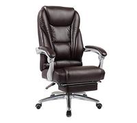 YCVAWEOD Silla de computadora Silla de computadora de Espalda Alta con sillón reclinable sillón reclinable Silla ejecutiva de cojín de Doble Grueso para Oficina de Estudio, marrón LWX