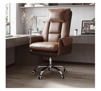 YCVAWEOD Silla de Escritorio de Oficina giratoria Silla de Juego reclinable tapizada Gris y marrón Altura Ajustable Elegante y cómodo para Uso en el hogar o de la Oficina LWX