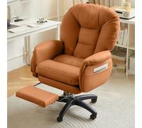 YCVAWEOD Silla de Juego Silla de Oficina de Cuero con Soporte Lumbar reclinante giratoria de diseño Ejecutivo de diseño de reposapiés de Color marrón/Chocolate. LWX