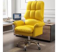 YCVAWEOD Silla de Oficina Altura Ajustable con Ruedas - Silla de Escritorio Giratorio Ejecutivo de Cuero PU para Adultos, cómodos Asientos en casa LWX