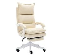 YCVAWEOD Silla de Oficina, computadora Home giratoria cómoda Silla de Escritorio de Juego de Respaldo de Respaldo Rosa sedentaria, Blanco cremoso LWX