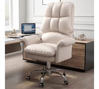 YCVAWEOD Silla de Oficina con Ruedas, Silla de Escritorio Giratorio de Cuero de Cuero PU Ajustable para Uso en el hogar y la Oficina LWX