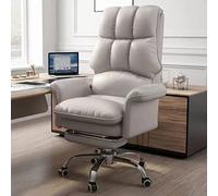 YCVAWEOD Silla de Oficina con Ruedas, Silla de Escritorio Giratorio de Cuero de Cuero PU Ajustable para Uso en el hogar y la Oficina LWX