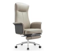 YCVAWEOD Silla de Oficina de Cuero de Espalda Alta al Estilo Ejecutivo Moderno de Mediados de Siglo con Altura y reposapiés Ajustables Uso en el hogar y la Oficina LWX