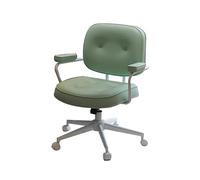 YCVAWEOD Silla de Oficina de Cuero Moderna, Silla de Oficina, sillas de Oficina en casa, con reposabrazos, Base giratoria, para oficinas, Estudio, Sala de conferencias (Verde) LWX