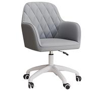 YCVAWEOD Silla de Oficina de Terciopelo, Altura Ajustable Silla de Escritorio de casa Ejecutivo de Altura a Mitad de la Espalda Silla de tareas giratorias con Ruedas/reposabrazos (Gris) LWX