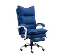 YCVAWEOD Silla de Oficina Ejecutivo con Reposo en pie, Cuero para el hogar y, cómoda Silla de Escritorio Azul, Oficina Moderna de Fauteuil LWX