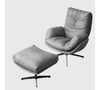 YCVAWEOD Silla de Oficina en casa de Espalda sin Ruedas PU Cuerpo de Cuero Silla de Escritorio de Cuero Sillas de balanceo Giratorio con café con Pedal-B LWX