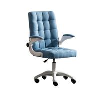 YCVAWEOD Silla de Oficina en casa, hogar con reposabrazos Ajustables Silla de Estudio de Tela Suave y cómoda Asiento Giratorio de la Espalda, cómoda Silla de computadora (Azul) LWX