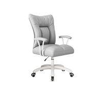 YCVAWEOD Silla de Oficina en casa, Silla de Escritorio de Cuero PU Silla ejecutiva de tareas Ajustables en la Mitad de la Silla de computadora cómoda del Dormitorio de la Sala de Estar (Gris) LWX