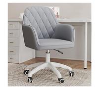 YCVAWEOD Silla de Oficina Modern Velvet Silla de Escritorio de Oficina en casa con Ruedas giratorias y Altura Ajustable sillón tapizado Elegante para Mujeres Silla de tocador (Gris) LWX