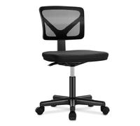 YCVAWEOD Silla de Oficina Nylon Mesh s sin Aliento Pequeño con Soporte Lumbar Computadora cómoda (Negra) LWX