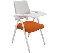 YCVAWEOD Silla de Oficina Plegable portátil con Escritorio de Escritorio cómoda Silla de conferencias para la Escuela y la Silla de Entrenamiento para Ahorro de Espacio para la Escuela (Naranja) LWX