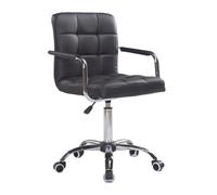 YCVAWEOD Silla de Oficina Silla de Escritorio Giratorio Ajustable con Ruedas Silla de Juego de Cuero con reposabrazos Silla de computadora reclinable diseño Negro Elegante LWX
