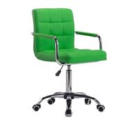 YCVAWEOD Silla de Oficina Silla de Juego de computadora Ajustable con Ruedas Silla de tocador de Cuero reclinable con reposabrazos cómodos Silla de Escritorio para casa y Oficina (Verde) LWX