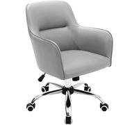 YCVAWEOD Silla de Oficina, Silla de tareas Ajustable 360 PU Cuero tapizado Silla de Escritorio giratoria Silla de Oficina con Lanzador, tamaño Gris-One LWX