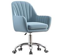YCVAWEOD Silla de Oficina Velvet Silla de Escritorio ejecutiva Pequeña Silla para el Escritorio Silla giratoria de Altura Ajustable con Ruedas para Sala de Estar, Maquillaje, Estudio LWX