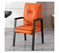 YCVAWEOD Silla de recepción de Cuero de Naranja ejecutiva: sillón Acolchado de reposabrazos de Metal sillón de Acento Alto para la Oficina Asientos de invitado con Estilo Moderno diseño Moderno LWX