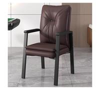 YCVAWEOD Silla de recepción de Cuero marrón Ejecutivo con reposabrazos Acolchados Acento Altura Acento Marco de Metal Marco de la Oficina cómoda Asiento de invitado LWX