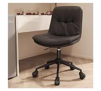 YCVAWEOD Silla de tocador de tocador Ajustable con Ruedas, Silla giratoria de Escritorio de Oficina para Espacios pequeños, diseño de la Mitad de la Espalda, Silla de salón Moderna en Nero Final LWX