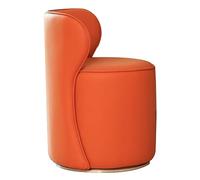 YCVAWEOD Silla de tocador Giratorio de 360 °, Silla de Maquillaje Redonda, sillas de Maquillaje con Respaldo, para Dormitorio, Sala de Estar, Entrada (Naranja) LWX