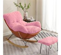 YCVAWEOD Silla Mecedora de guardería, Rocker de Planeador tapizado con Respaldo Alto para Salas de Estar, Habitaciones, oficinas Rosa LWX