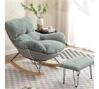 YCVAWEOD Silla Mecedora de guardería, Rocker de Planeador tapizado con Respaldo Alto para Salas de Estar, Habitaciones, oficinas Azul LWX