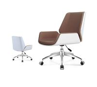 YCVAWEOD Silla Silla de Oficina de Silla Mid-Back con Ruedas Modern Bentwood + PU Leather Giratorio Silla de Escritorio Ejecutivo Silla de computadora Ajustable para Estudio de la Oficina en casa LWX