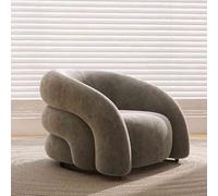 YCVAWEOD Sillas de Acento, Silla de Sala de Estar de Franela, cómoda Silla de sofá de sillón tapizado con Marco de Madera Maciza para Dormitorio/Oficina/Espacios de Lectura Gris LWX