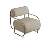 YCVAWEOD Sillas de Comedor Modernas con Base de Metal, Silla de Acento sillón de Marco de Metal Sala de Estar Silla de sofá de Hierro, sillón de Ocio tapizado de Pana con Espalda Abierta LWX