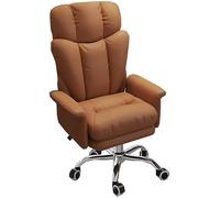 YCVAWEOD Sillas de Oficina con reposabrazos Soporte de la Espalda Alta sillas de Escritorio de computadora Ajustables sillas de Trabajo giratorias para el hogar marrón A - Ultimate Comfort & Lumbar