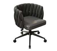 YCVAWEOD Sillas de Oficina sillas de Escritorio en la Parte Media con Ruedas Altura de Silla Silla de Oficina Ajustable sillas Acolchadas para Oficina (Gris Oscuro, Base Negra) LWX