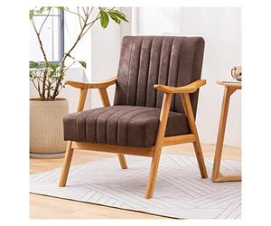 YCVAWEOD Sillón con Marco de Madera y cómodo cojín de Tela - Silla de Lectura Elegante para Sala de Estar, Oficina, decoración de dormitorios LWX