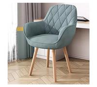 YCVAWEOD Sillón de sillón Giratorio Azul: Silla de Acento tapizado para Espacios pequeños, sin Ruedas, Patas de Madera, Ideal para cenar, Sala de Maquillaje, Oficina, diseño de Tela Elegante LWX