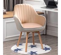 YCVAWEOD Sillón de Terciopelo Giratorio Moderno y cómodo Silla tapizada para el Escritorio de tocador u Oficina Linda Silla de Comedor de Madera de Estilo de Mediados de Siglo LWX