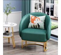 YCVAWEOD Sofá de Cuero PU de sillón Acento Moderno, balcón de la Sala de Estar de balcón, hogar de Silla de un Solo hogar con Soporte de Metal Dorado para la Sala de Estar Entrada de Dormitorio 3 LWX