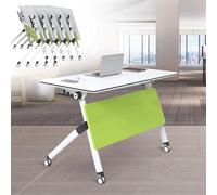 YCVAWEOD Tabla de Conferencia Plegable, Mesa de la Sala de conferencias Plegable de 140 cm de la Sala de conferencias con Ruedas silenciosas, Mesa de capacitación (1 por ciento) LWX