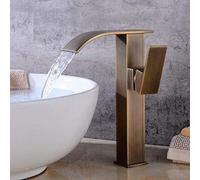 YCVAWEOD Tall Basin mezcladora de la Cascada del Grifo del Lavabo del baño de baño Antiguo Grifo de baño Caliente y fría baño Cascada del Marco del Grifo del Recipiente LWX