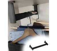 YCVAWEOD Techo a la Pared Estante de Ropa Negra: Juego Completo para el Soporte de la Varilla de Prenda de Metal Ovalada de la Oficina en casa Ajustable de 10-50 Pulgadas (130 cm) de guardarropa. LWX
