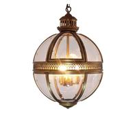 YCVAWEOD V-intage Loft Luces Colgantes Lámpara Redonda de Vidrio de Hierro Forjado Cocina Comedor Mesa de Bar Luminaria Lámparas Colgantes Lámpara de Techo LED (Oro, 40 CM) LWX